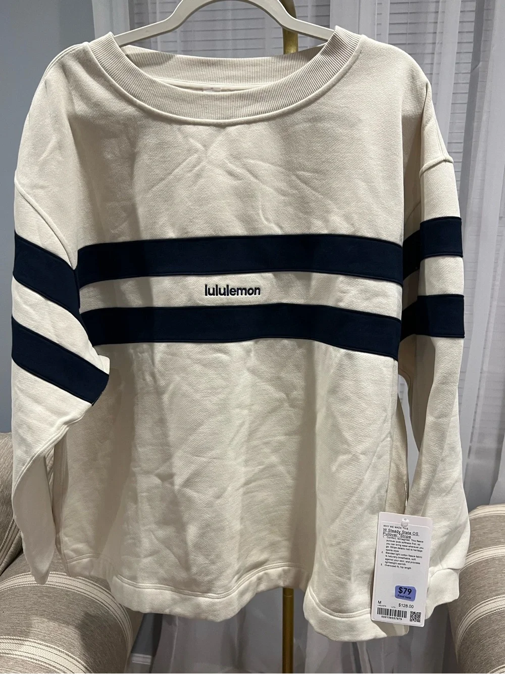NWT Lululemon W Steady State OS Pullover Stripe